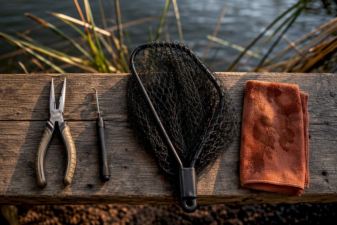 Fishing tools arranged for safe release