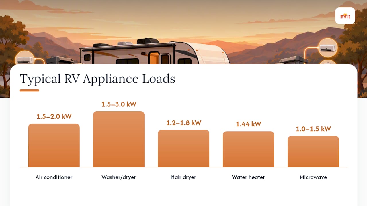 Real Appliance Loads: What 30A and 50A Can Actually Handle — overview diagram