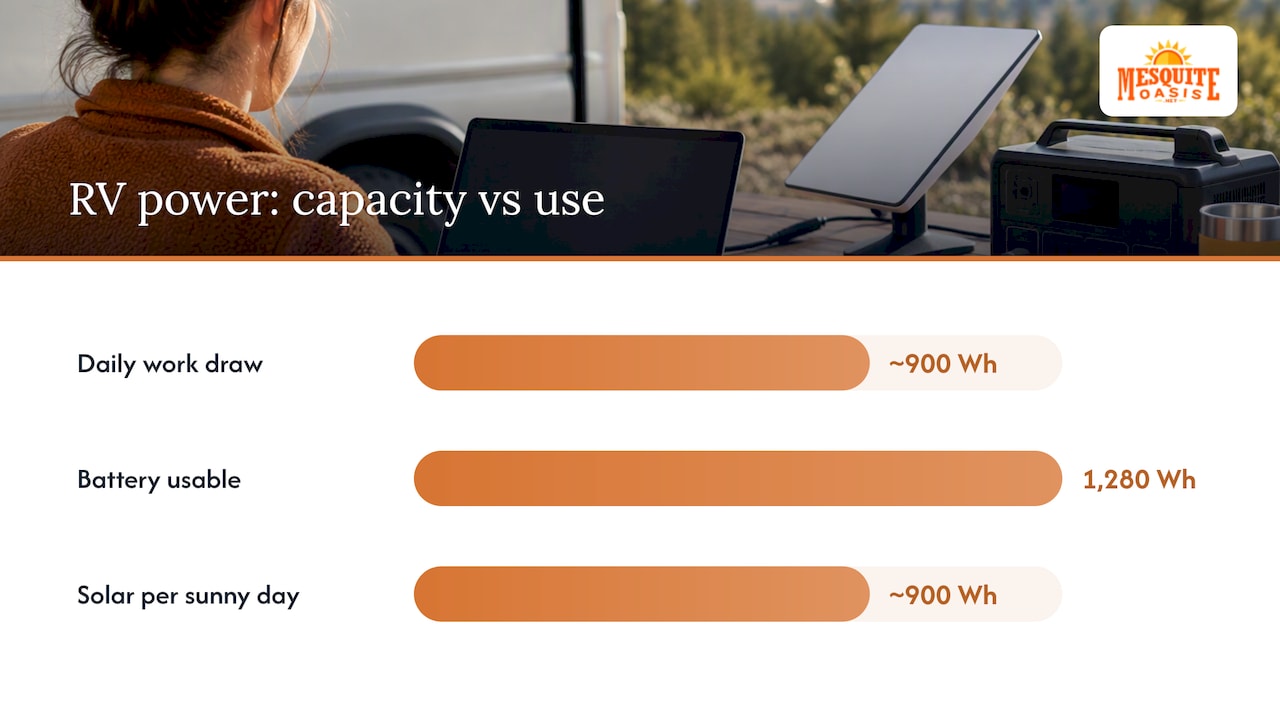 How much power your RV needs to run a full workday — overview diagram