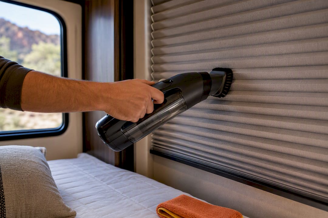 Vacuum cleaning honeycomb blackout shade