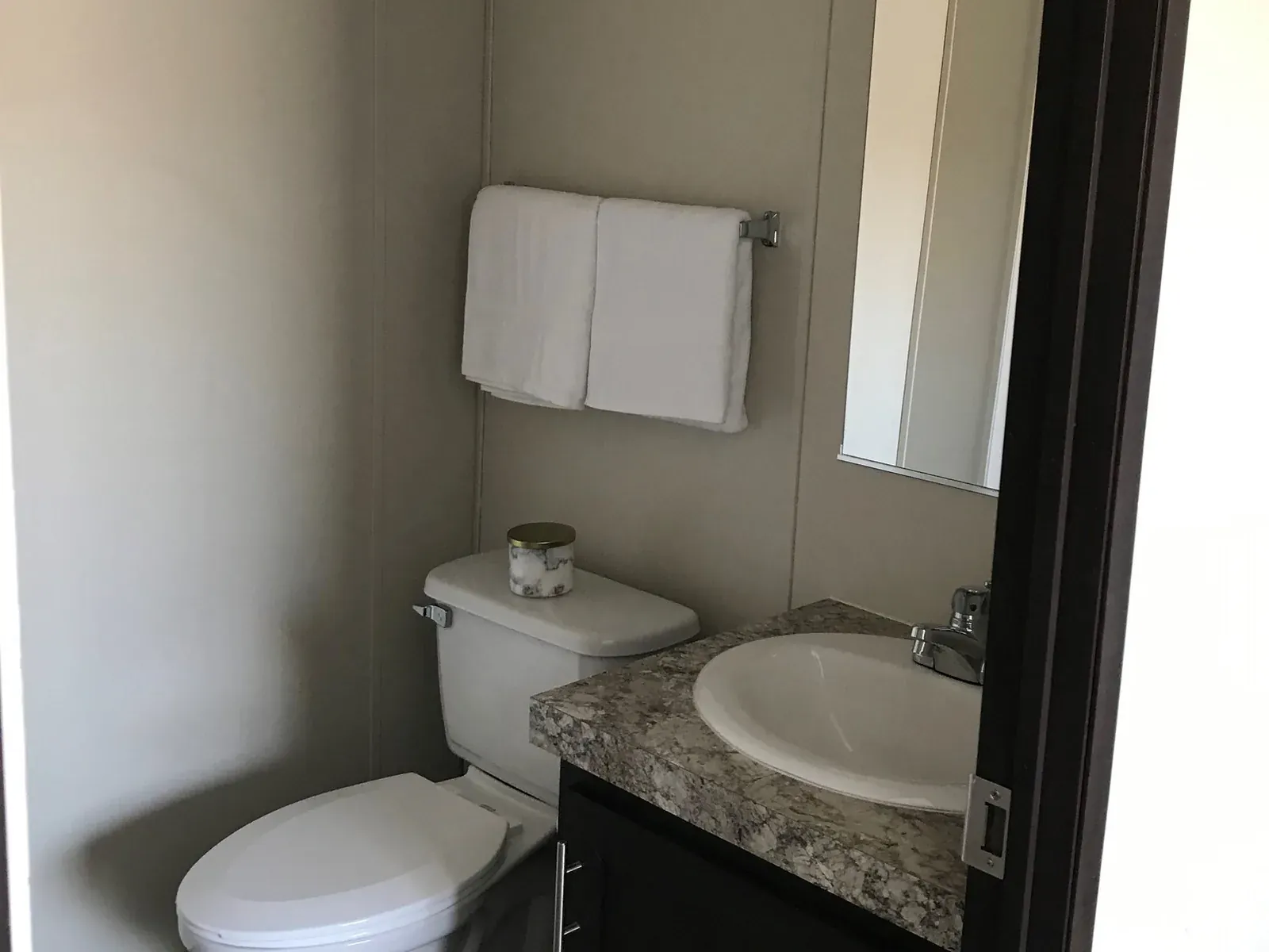 Private bathroom with shower in a lodge unit